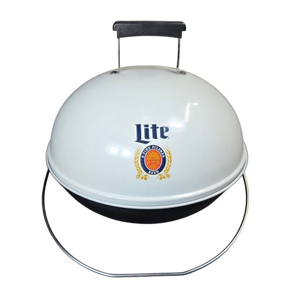 Miller Lite New Charcoal Grill Portable Small Outdoor Cooking Grilling Food - Picture 1 of 8